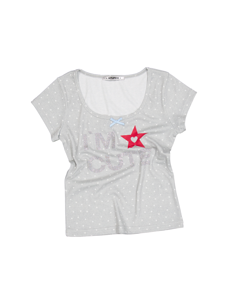I'M CUTE TOP / LIGHT GREY | ファッション通販サイト NUGU