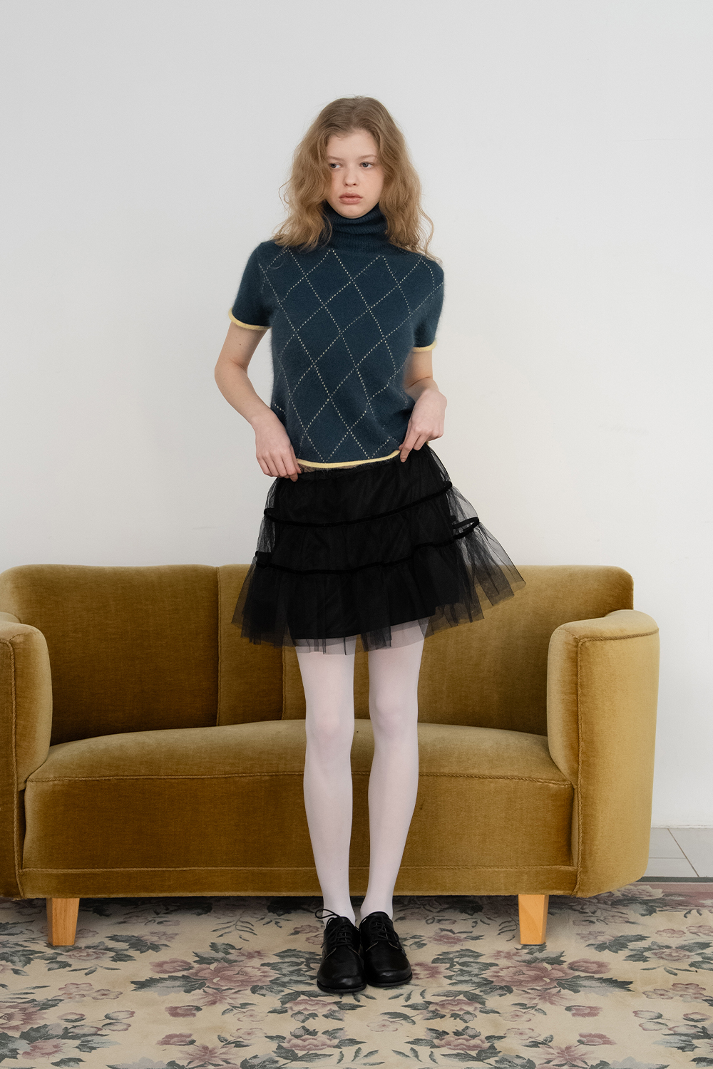 Tutu shirring skirt_black