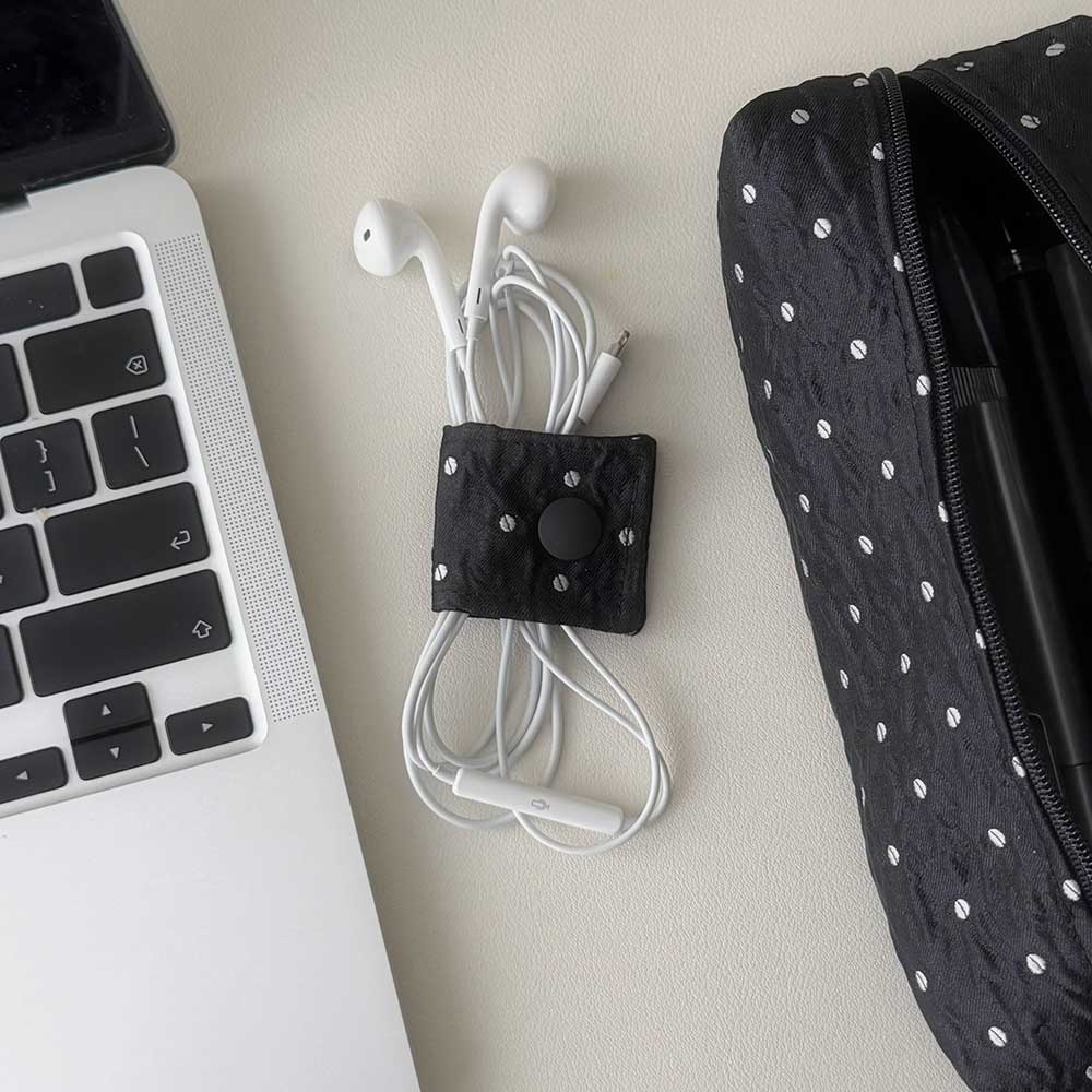 Argent fabric cord holder - Darcy black ケーブルホルダー 収納 ケーブルラック 配線整理