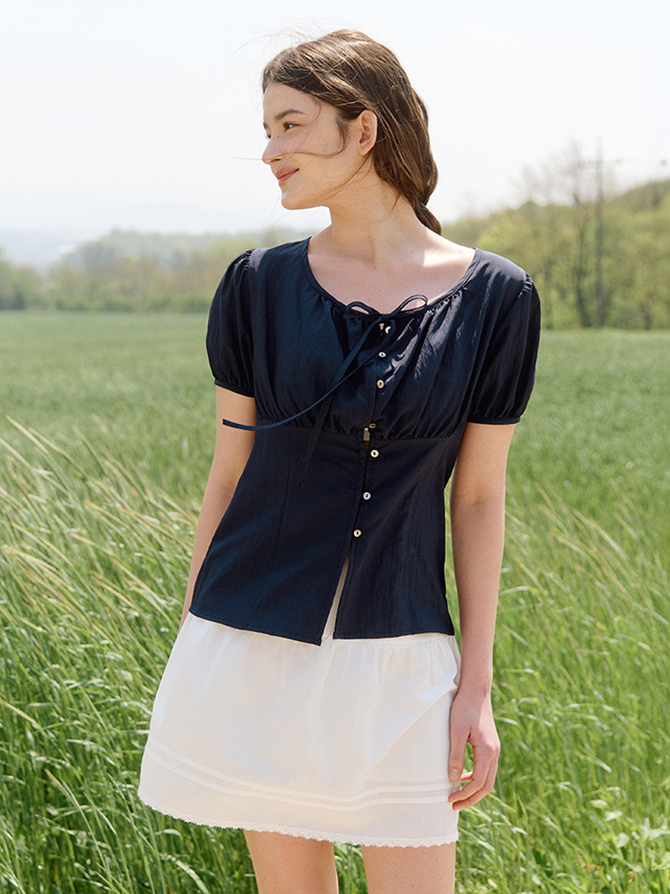 Hidden blouse_ Navy | ファッション通販サイト NUGU