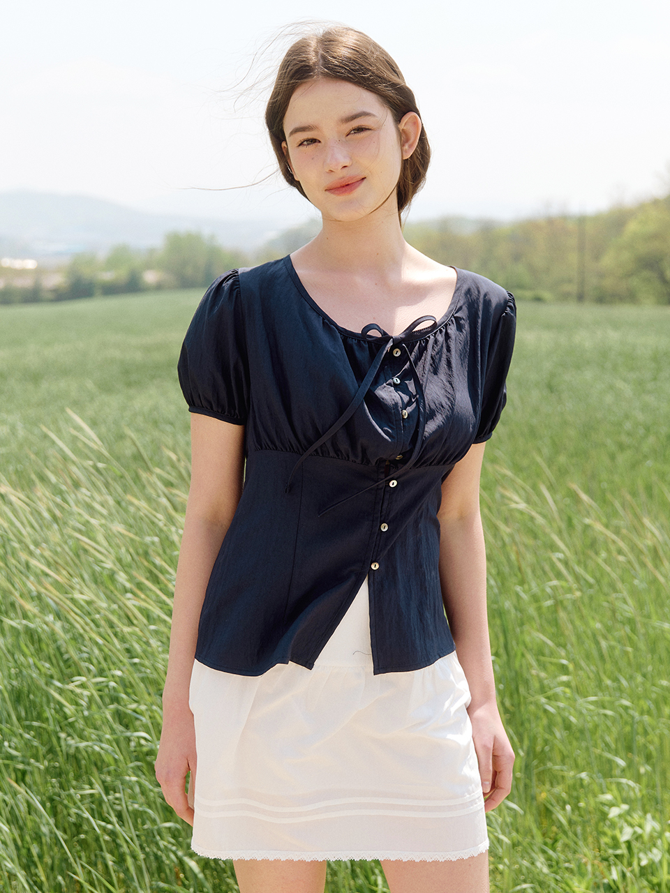 トップス Inconnu Hidden blouse_ Navy | ファッション通販サイト NUGU
