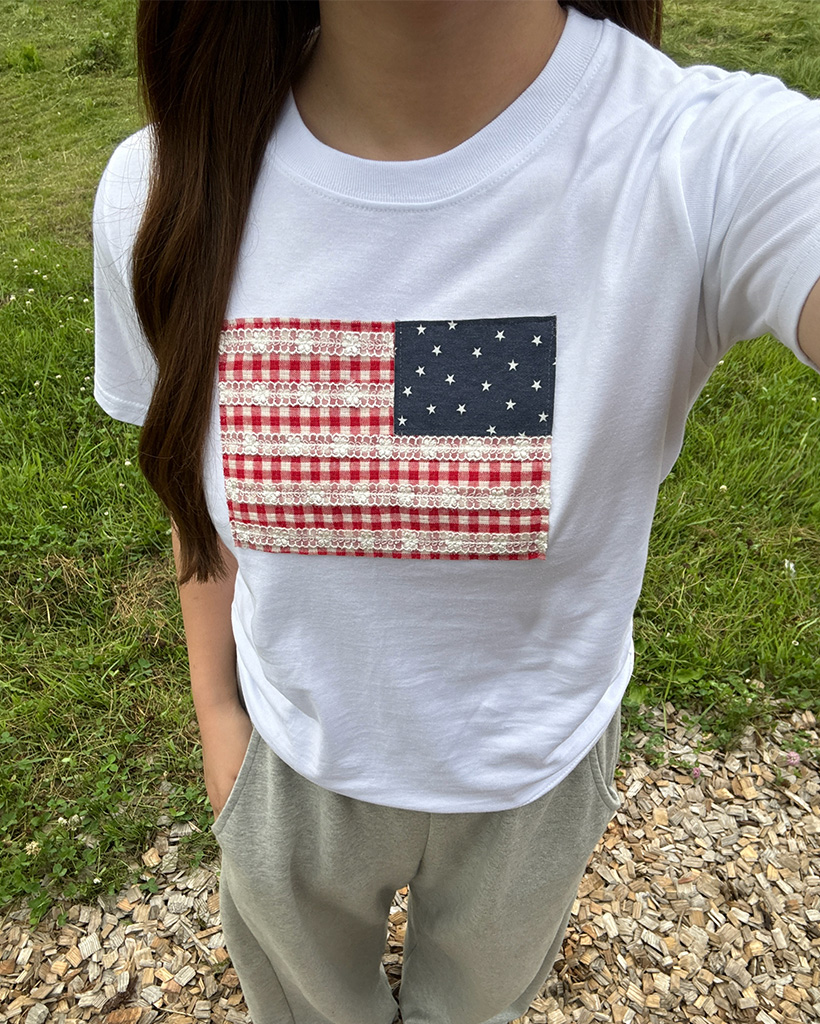 アメリカパッチ半袖Tシャツ