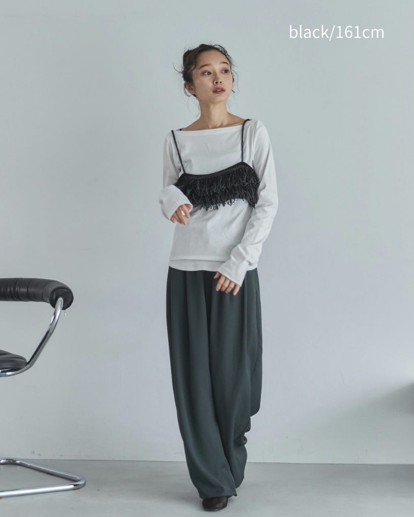 ハンドウォッシャブル】フリンジニットビスチェ | ファッション通販