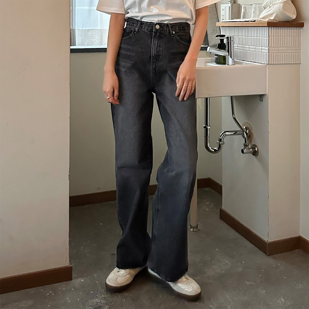 UNUSED 21SS タイダイデニムパンツ ストレートパンツ グレー ブラック UNUSED 21SS タイダイデニムパンツ ストレートパンツ グレー