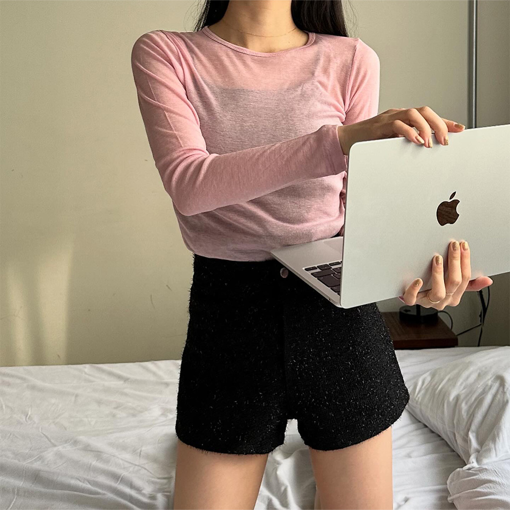 シースルーモダール長袖Tシャツ