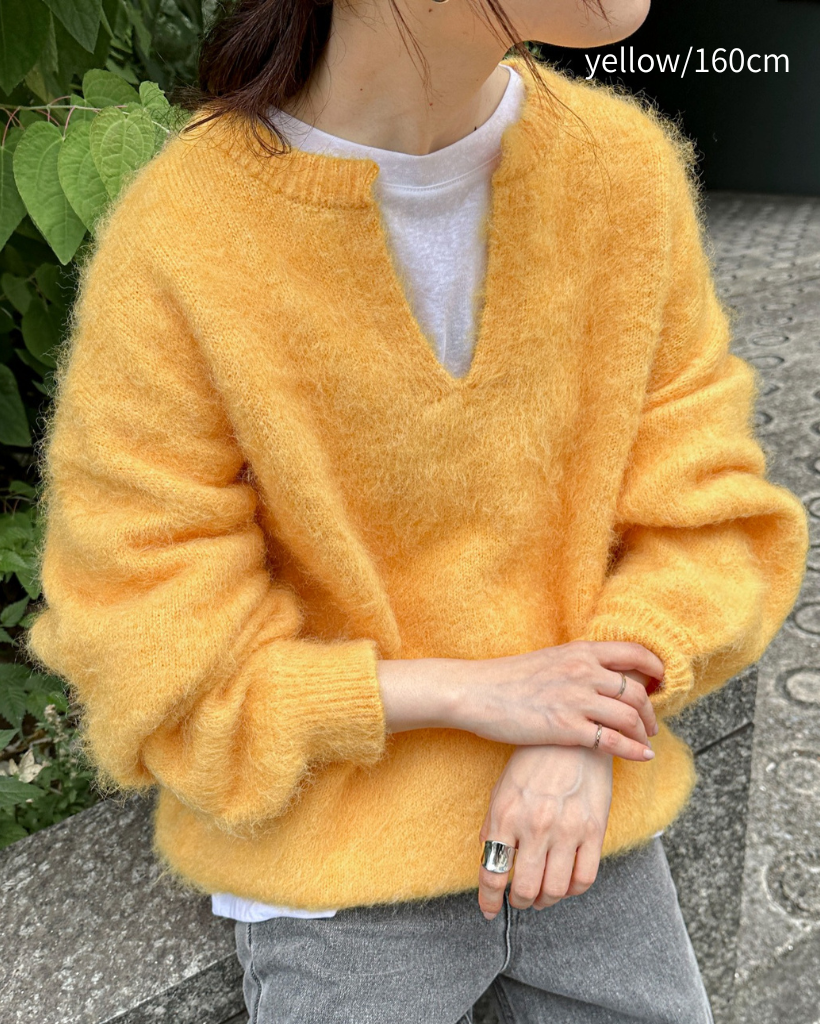 ウールオーバーサイズ冬半袖ニット(4color) | ファッション通販