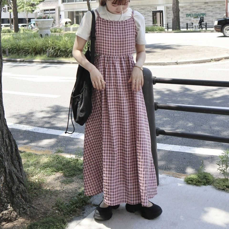 dosa indigo キャミソールワンピース FREAK'S STORE/インド ダブルガーゼ ボタン キャミワンピース