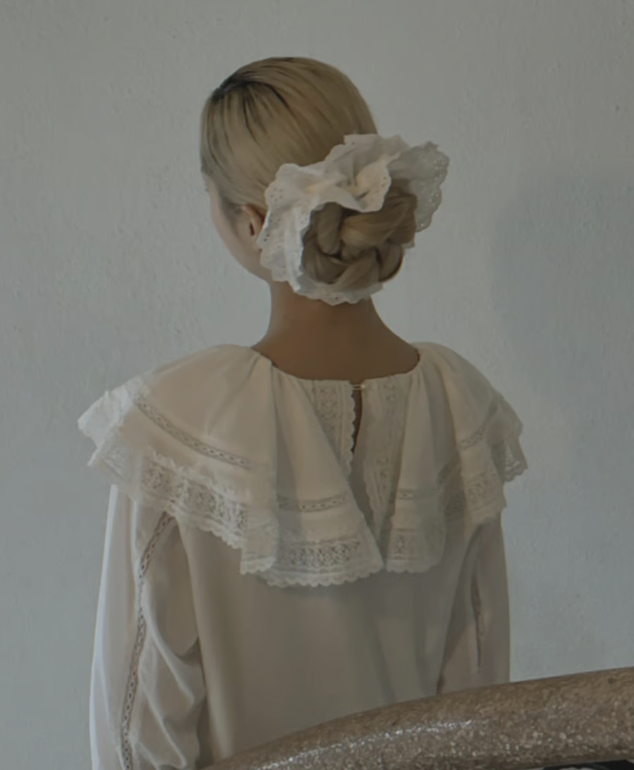 ワンピース lace frill collar cotton long one piece lace frill collar cotton long one piece - メルカリ