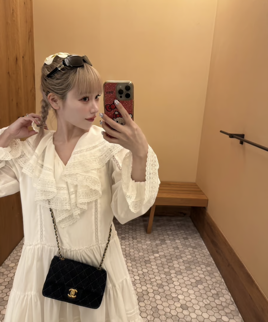 ワンピース lace frill collar cotton long one piece lace frill collar cotton long one piece | ファッション通販