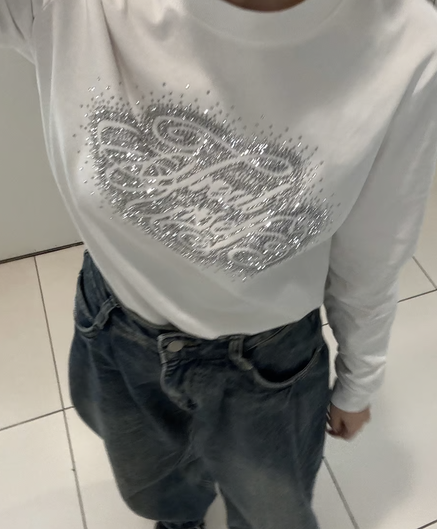 Treat Ürself rhinestone long T-shirts | ファッション通販