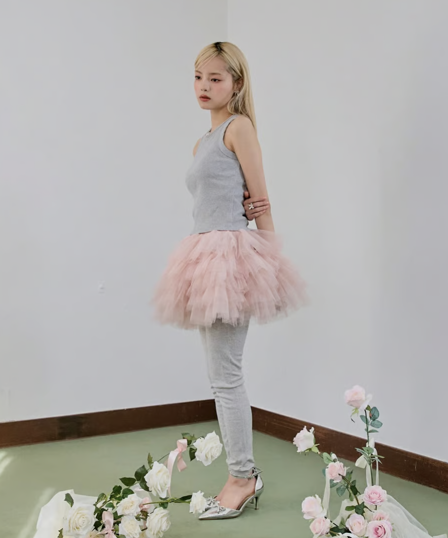 スカート Ballerina volume tulle balloon skirt Ballerina