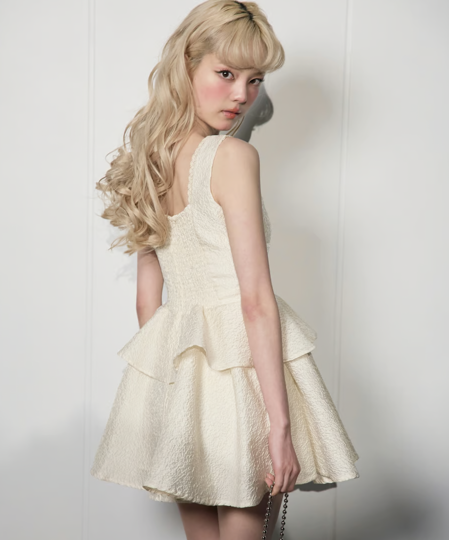 ワンピース Ribbon peplum jacquard one-piece ribbon peplum jacquard one-piece | ファッション通販サイト NUGU
