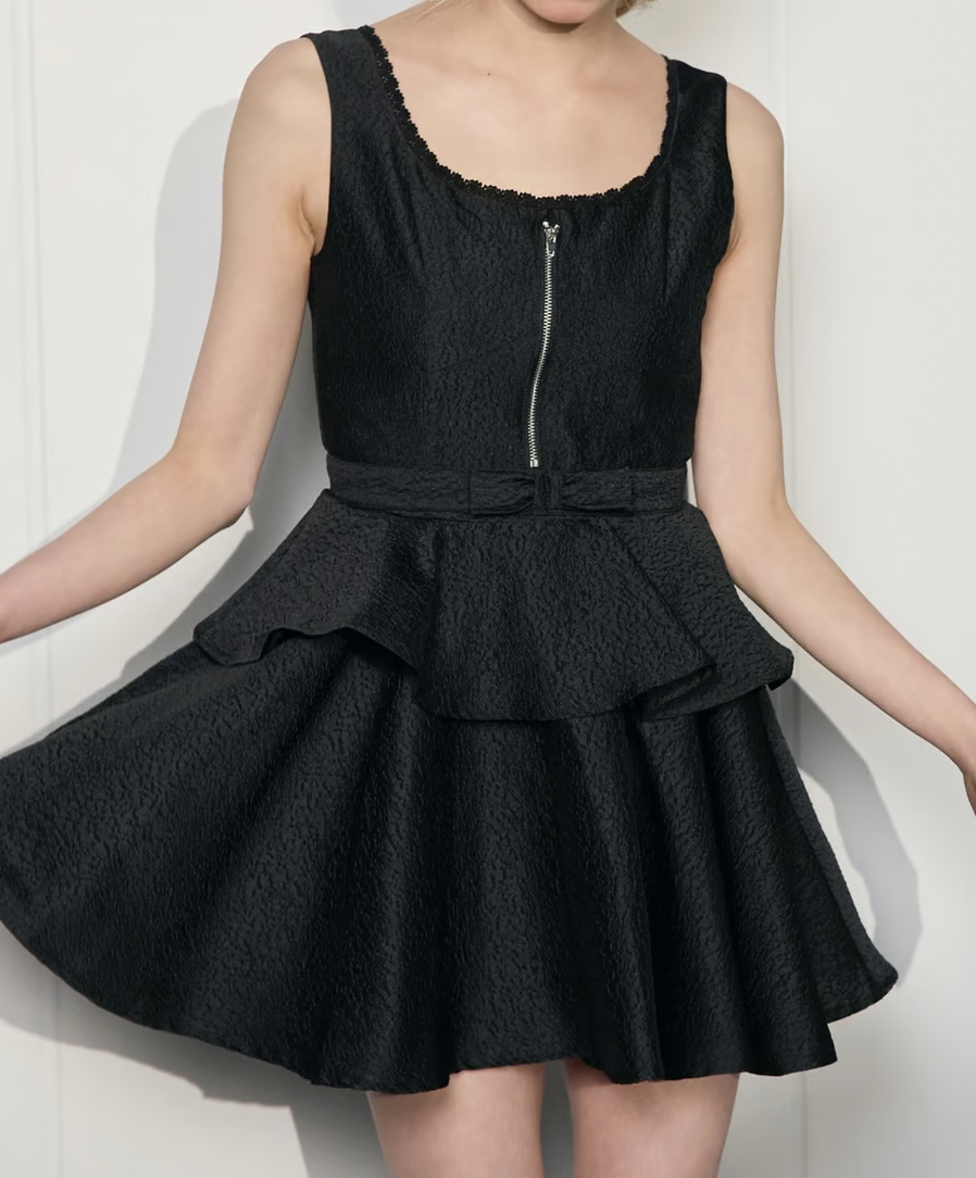 ribbon peplum jacquard one-piece | ファッション通販サイト NUGU
