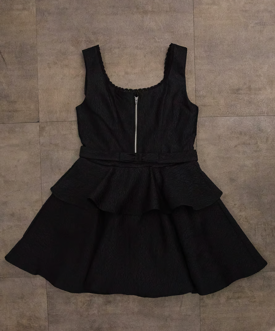 Ribbon peplum jacquard one-piece | Treat ürself