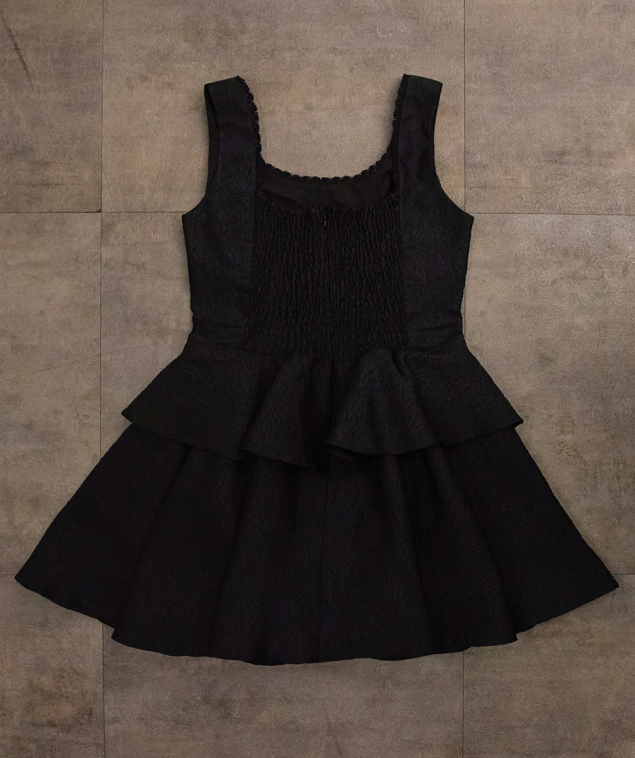 Ribbon peplum jacquard one-piece | Treat ürself