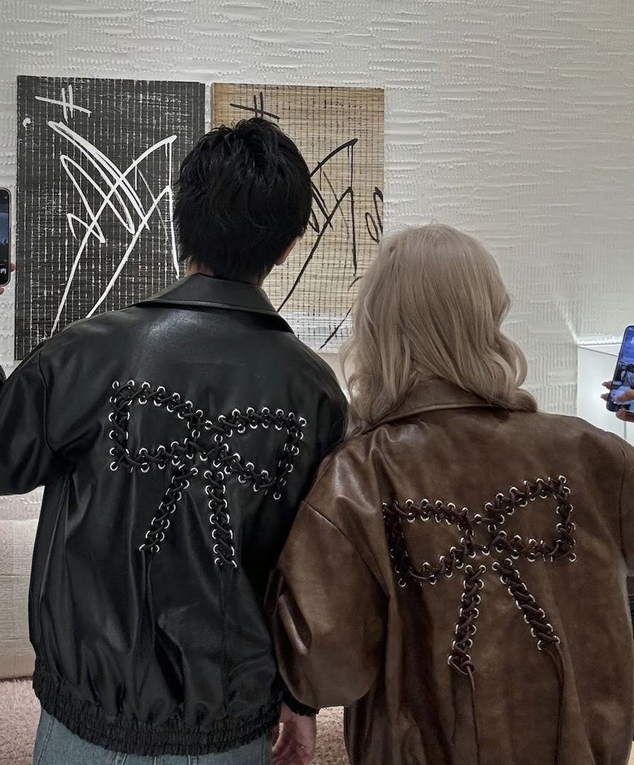 Back Ribbon leather jacket | ファッション通販サイト NUGU