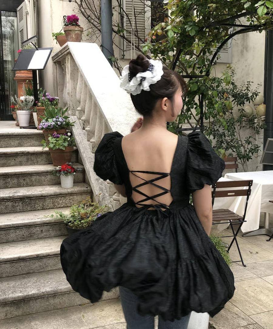ワンピース Flower petal jacquard balloon one-piece Flower petal jacquard balloon one-piece | ファッション通販