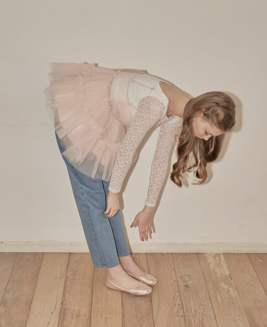 ★Ballerina fairy tulle peplum tops pink Ballerina