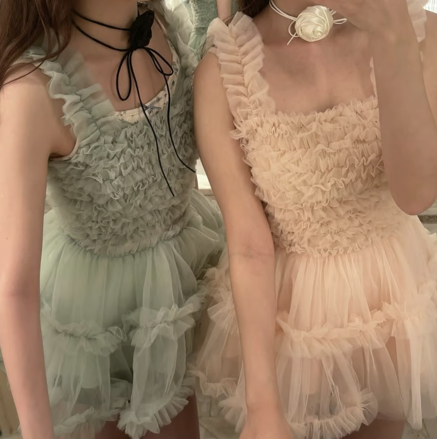 トップス ballerina fairy tulle peplum tops mint Ballerina fairy tulle peplum tops(mint）（