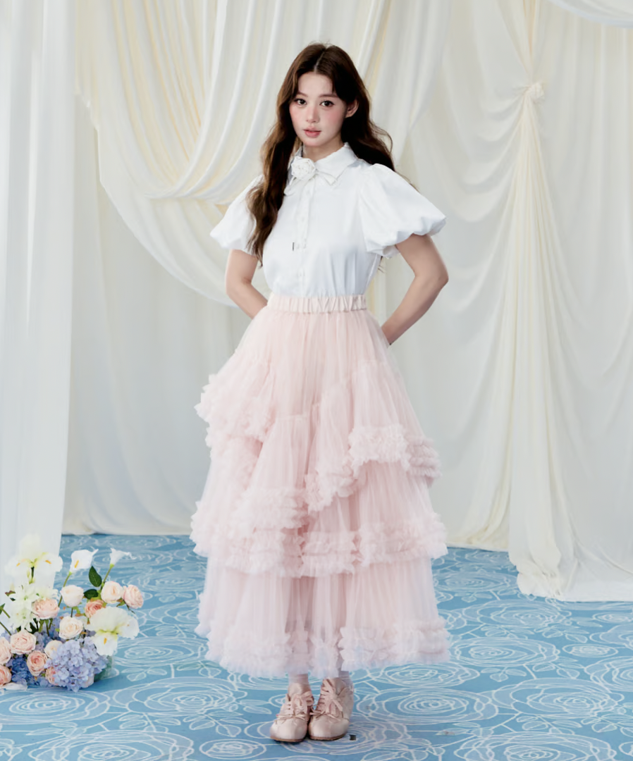 スカート Ballerina volume tulle balloon skirt Ballerina