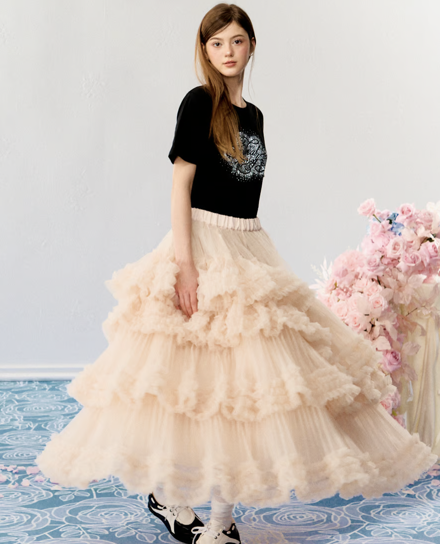 Ballerina” blooming tulle skirt | ファッション通販サイト NUGU