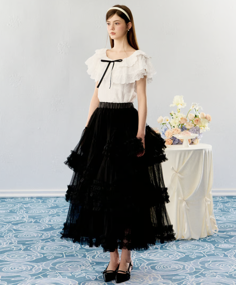 スカート Ballerina volume tulle balloon skirt Ballerina