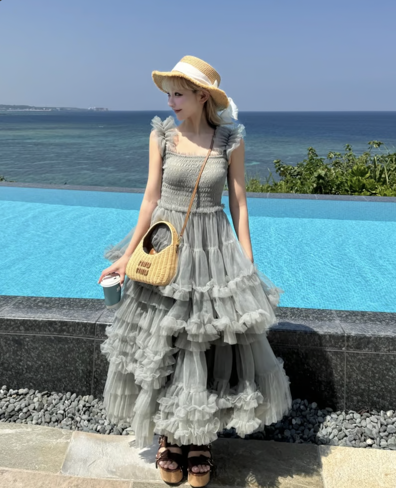 トリートユアセルフ Ballerina blooming tulle dress Ballerina” blooming tulle dress(white) – Treat Ürself