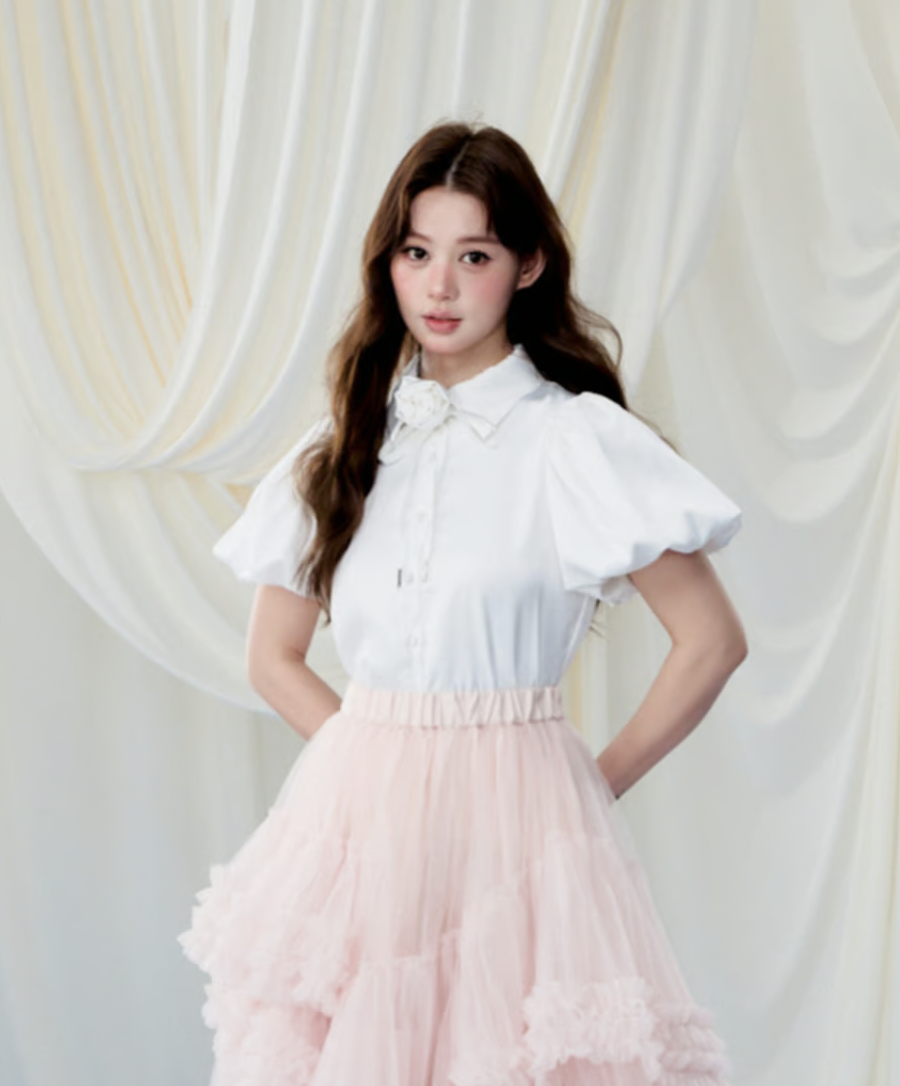トップス Rose choker satin puff blouse Rose choker satin puff blouse | ファッション通販サイト NUGU
