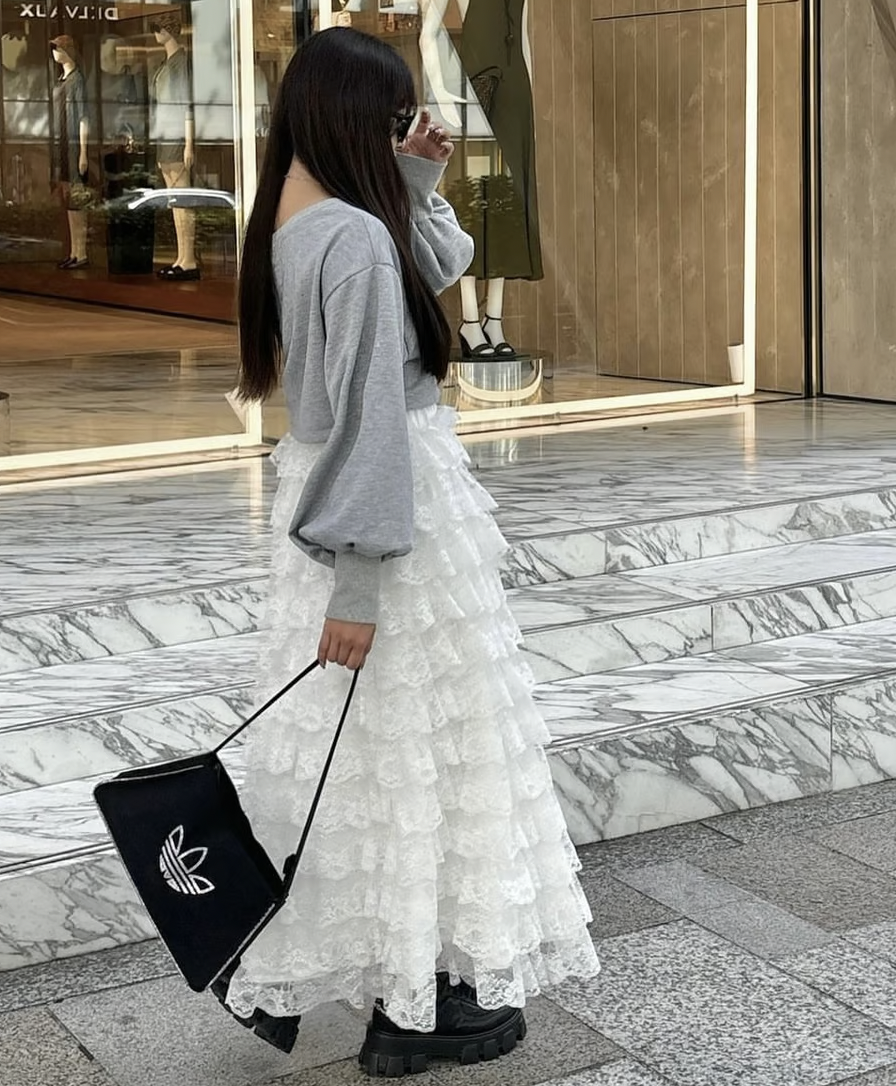 スカート n.k atelier shirring dot long skirt n.k atelier shirring dot long skirt n.k atelier