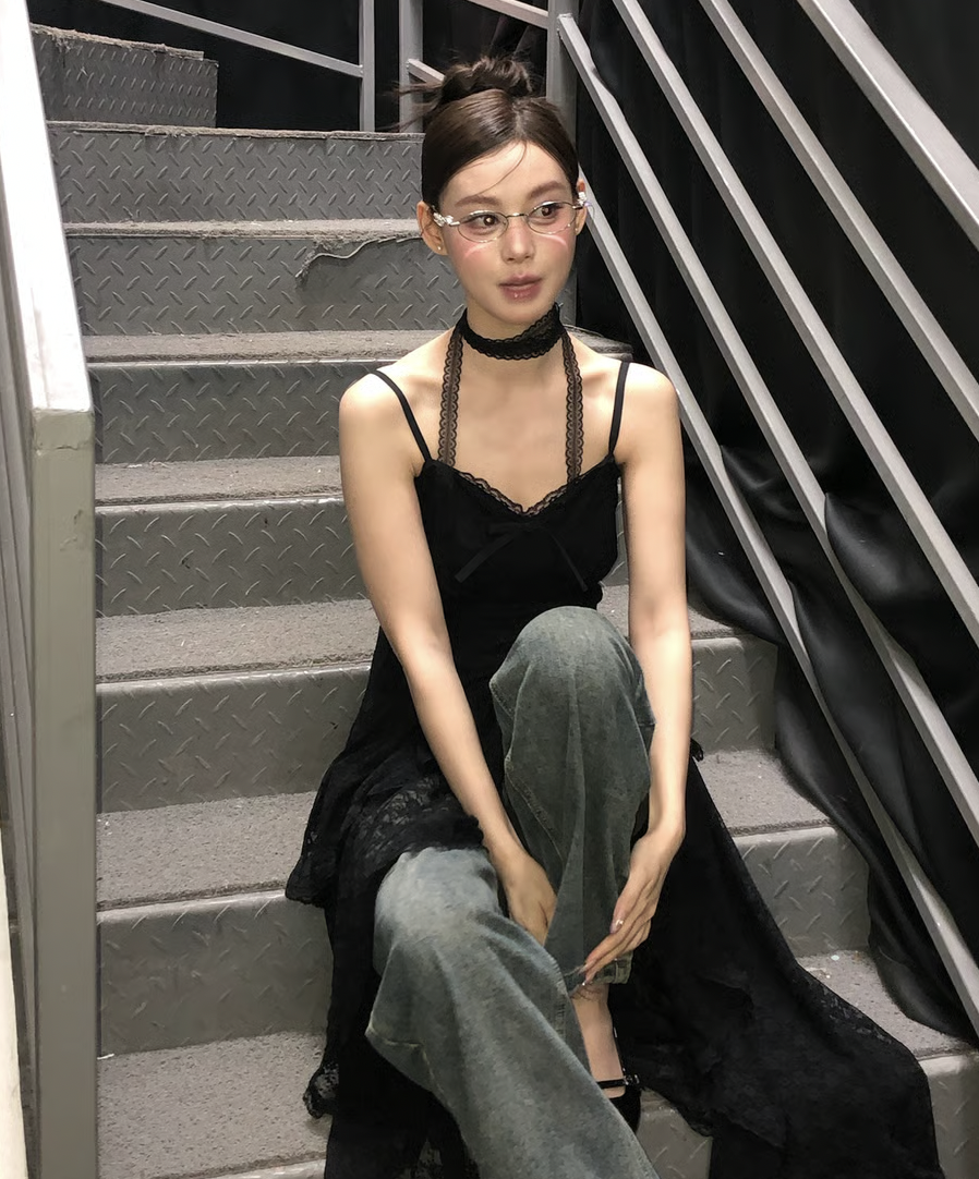 asymmetry lacy cami one-piece | ファッション通販サイト NUGU
