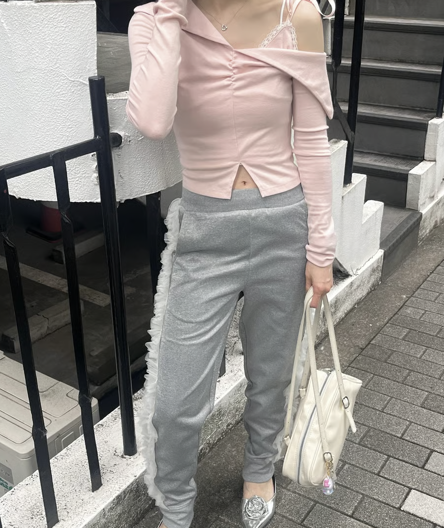 Treat Girl's tulle frill jersey pants | ファッション通販