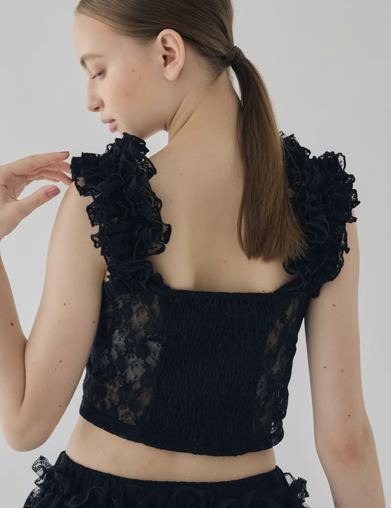 girly lace frill bustier | ファッション通販サイト NUGU