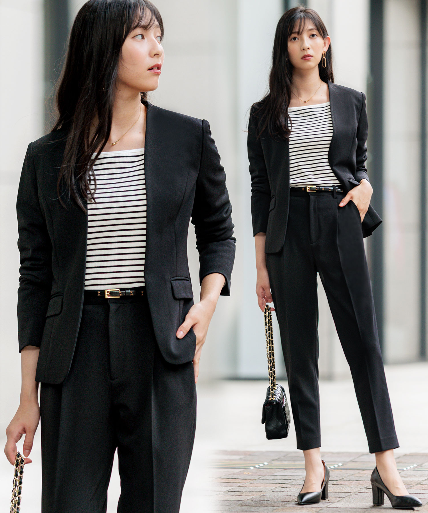 Theory ノーカラージャケット&スカートセットアップ　ビジネススーツ EXECUTIVE COLLECTION | Theory luxe（セオリーリュクス）公式