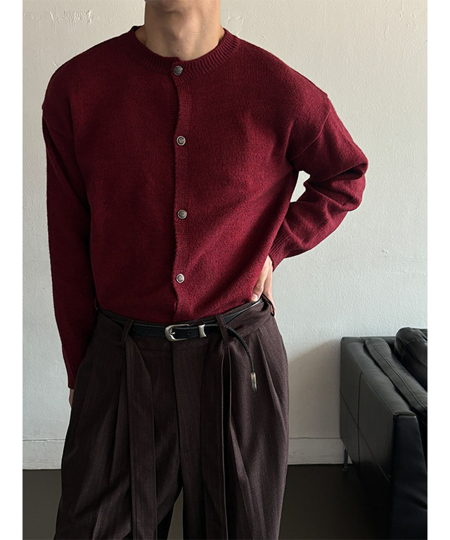 [CROP FIT] Round neck knit crop cardigan(6color)