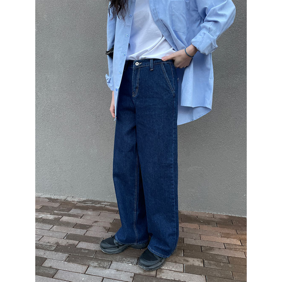 nyunyom様パンツ38 ワイドストレートデニムパンツ | ファッション通販サイト NUGU