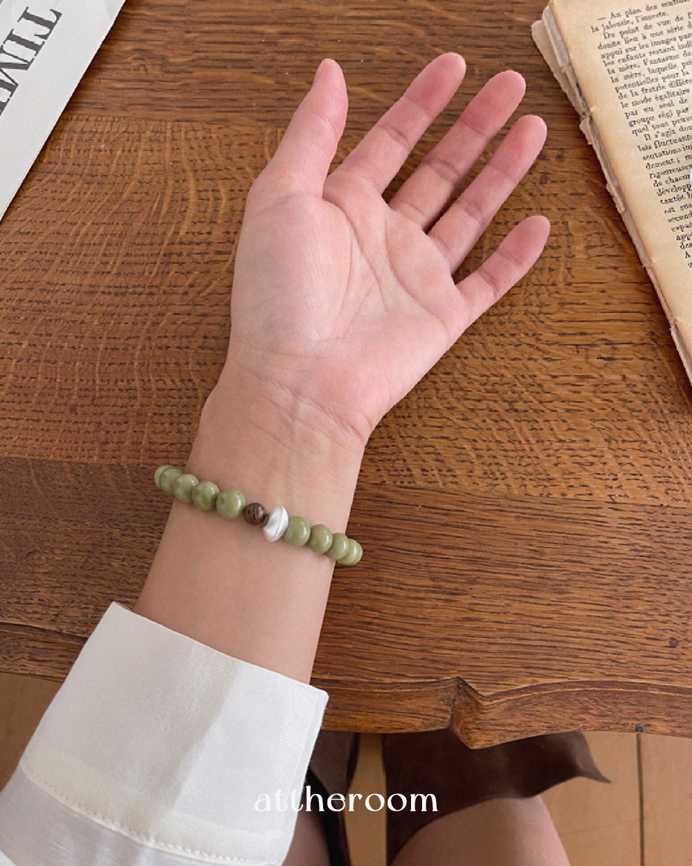 シルバー925アボカドウッド天然石ブレスレット | ファッション通販