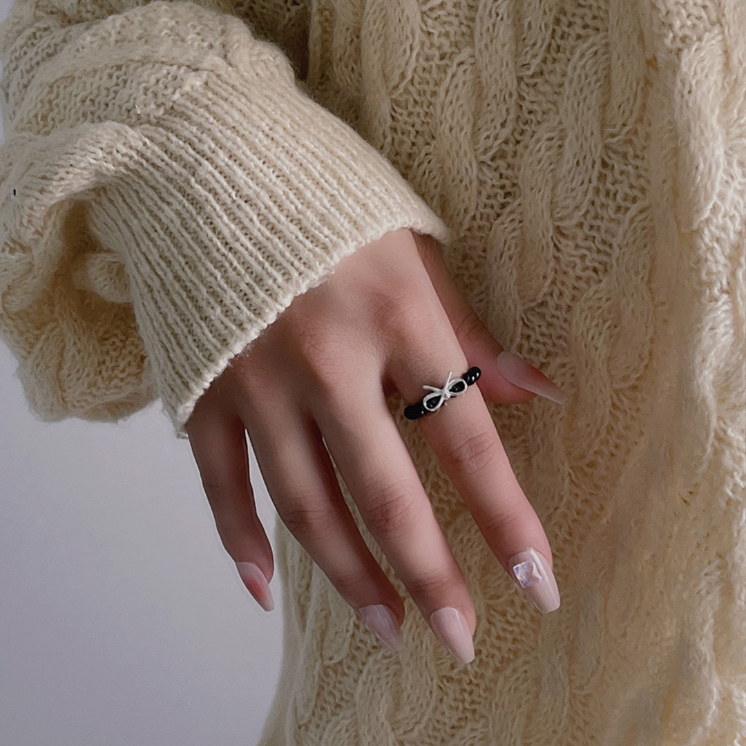 シルバーリボンリング シルバーウィッシュリボンリング – Liquem