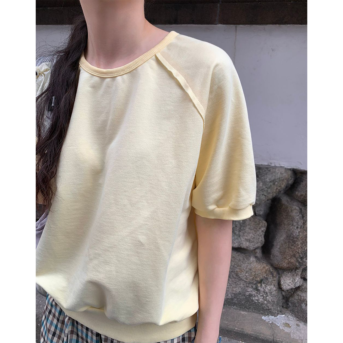 【完売必至】サンローラン 着回し抜群 半袖スウェット サンローラン ラグランスウェットシャツ | Saint Laurent サン