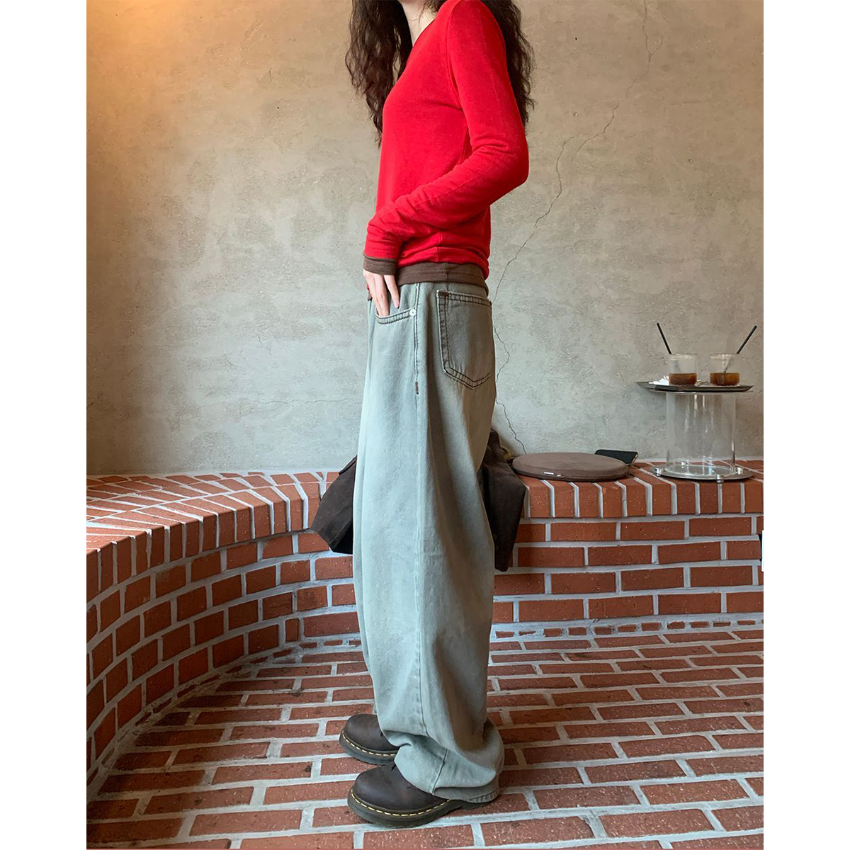 オローネ　バルーンパンツ　未使用　デニム　タンディ　オオカミとフクロウ　天然生活 オローネ バルーンパンツ 未使用 デニム タンディ オオカミと
