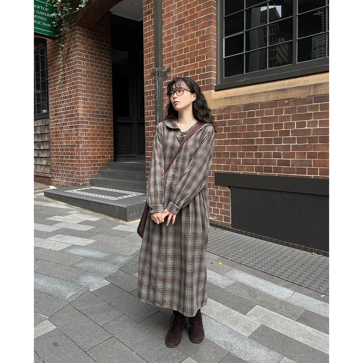 チェックロングワンピース | ファッション通販サイト NUGU