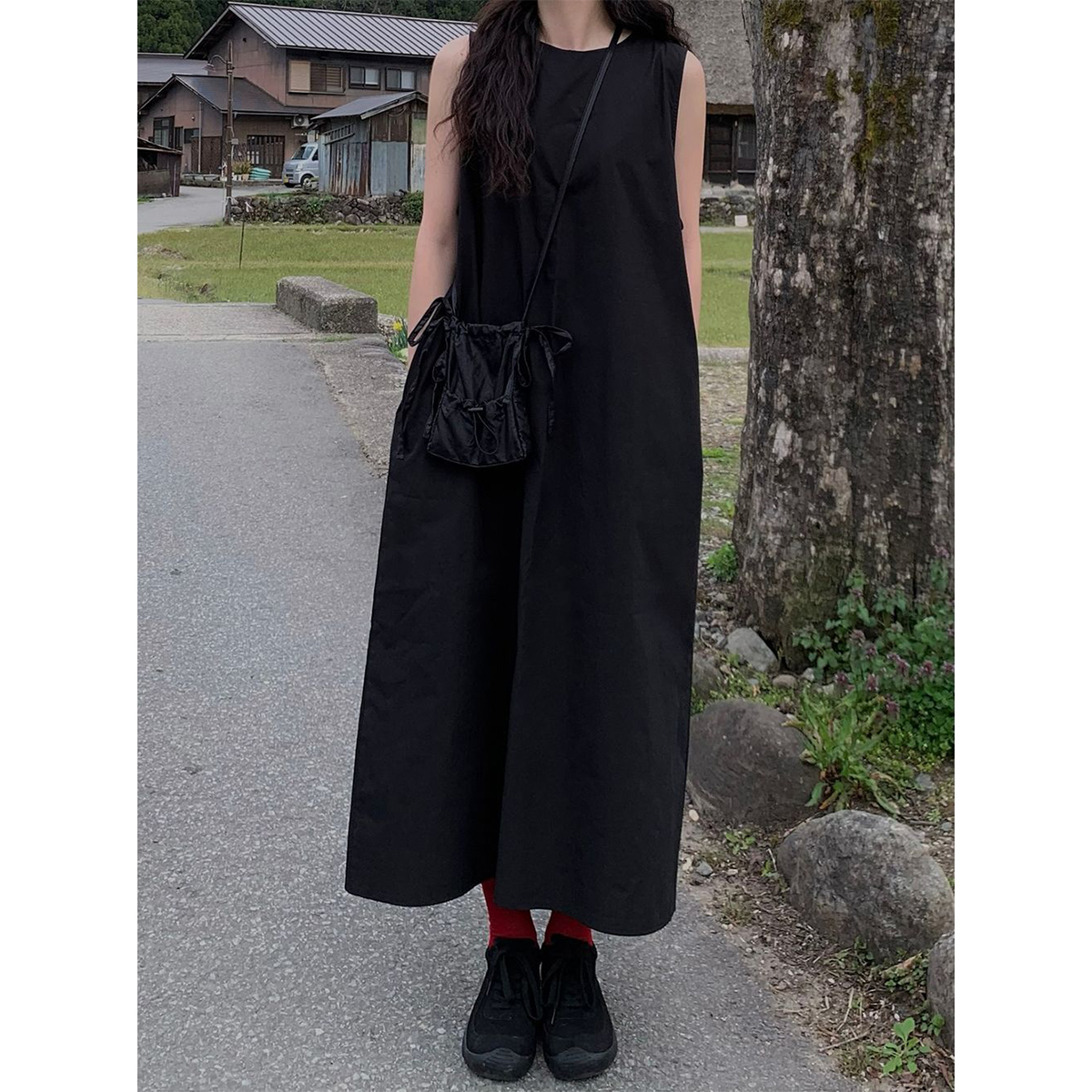 TOKUKO 1erVol トクコ 編み上げ ノースリーブワンピース NA22 3wayケープロングワンピース