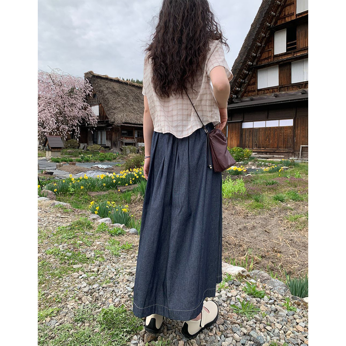 バンディングローデニムロングスカート | ファッション通販