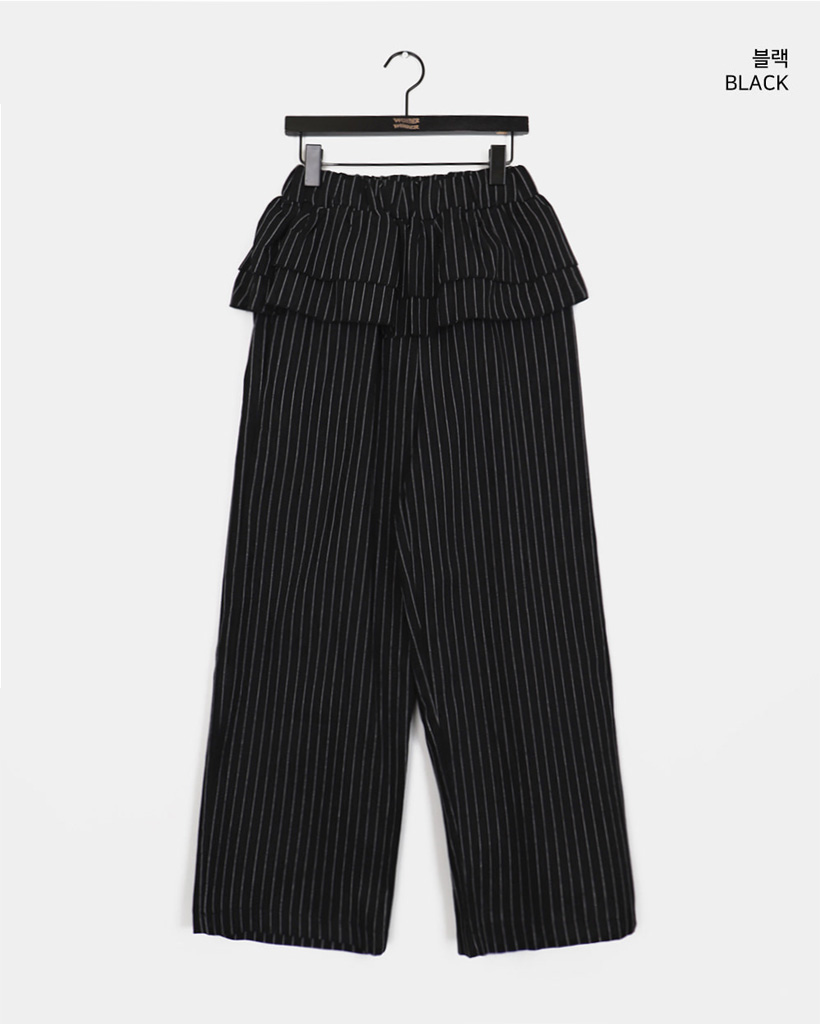 レイヤードデザイン スカート 黒とストライプ レイヤードデザイン