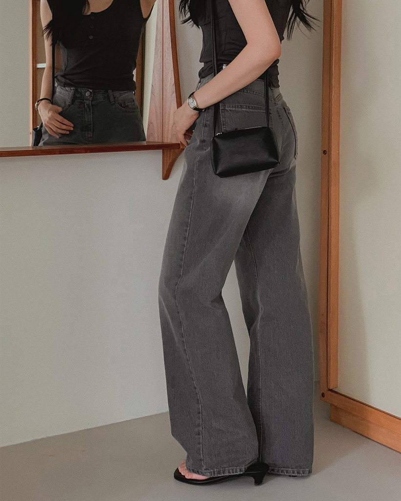 グレーウォッシュデニムパンツ | ファッション通販サイト NUGU