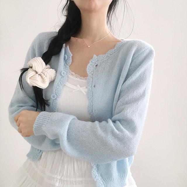 パステルモヘアフリルカーディガン | ファッション通販サイト NUGU