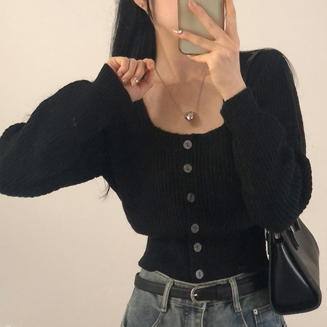 ブラック クロップドカーディガン クロップドカーディガンとドレス – KUOSE.com