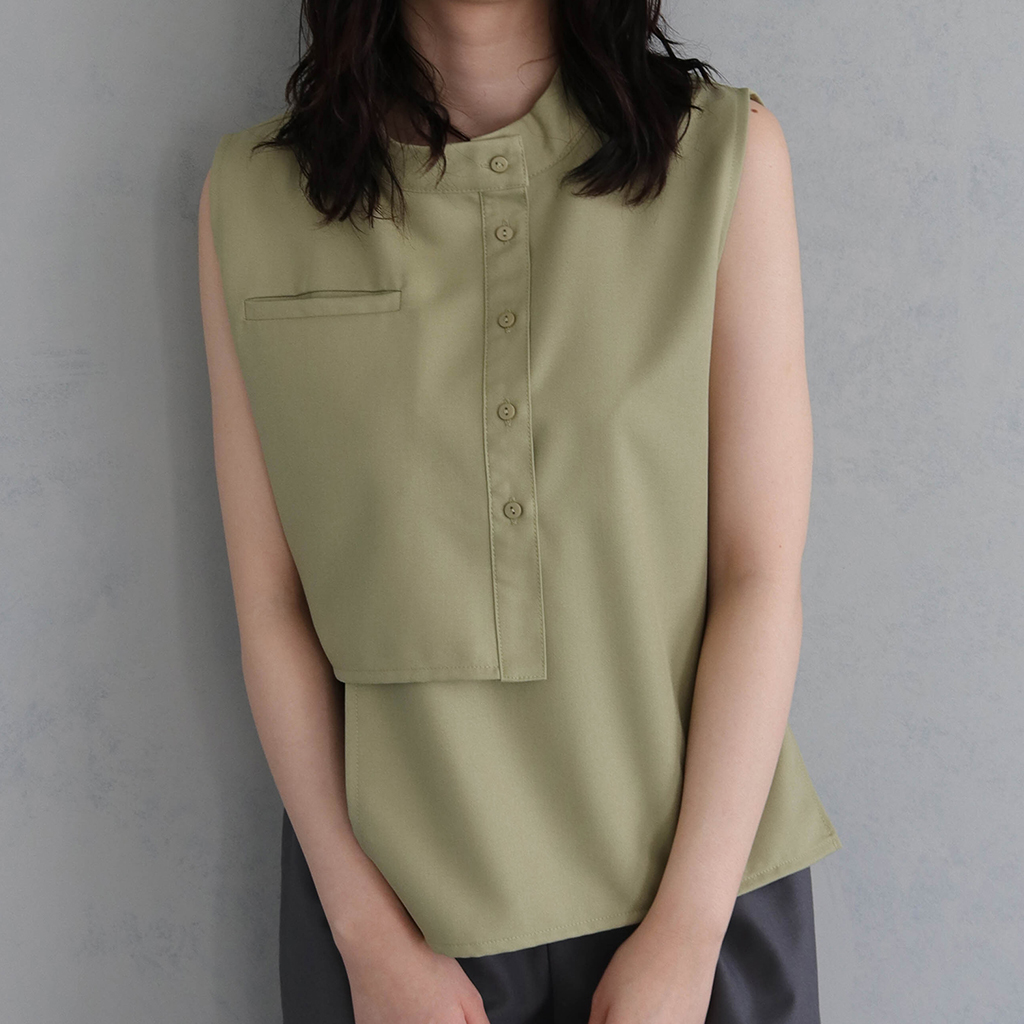 しろ様リクエスト スリーブレスアシンメトリーシャツ（988-64208） | ファッション