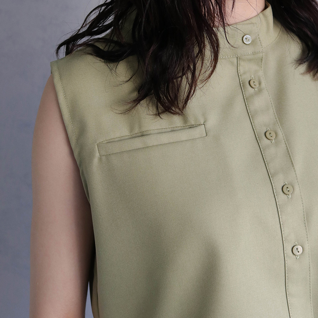 しろ様リクエスト スリーブレスアシンメトリーシャツ（988-64208） | ファッション