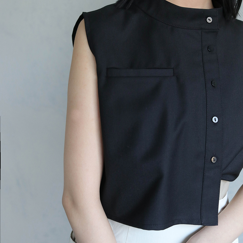 スリーブレスアシンメトリーシャツ（988-64208） | ファッション通販