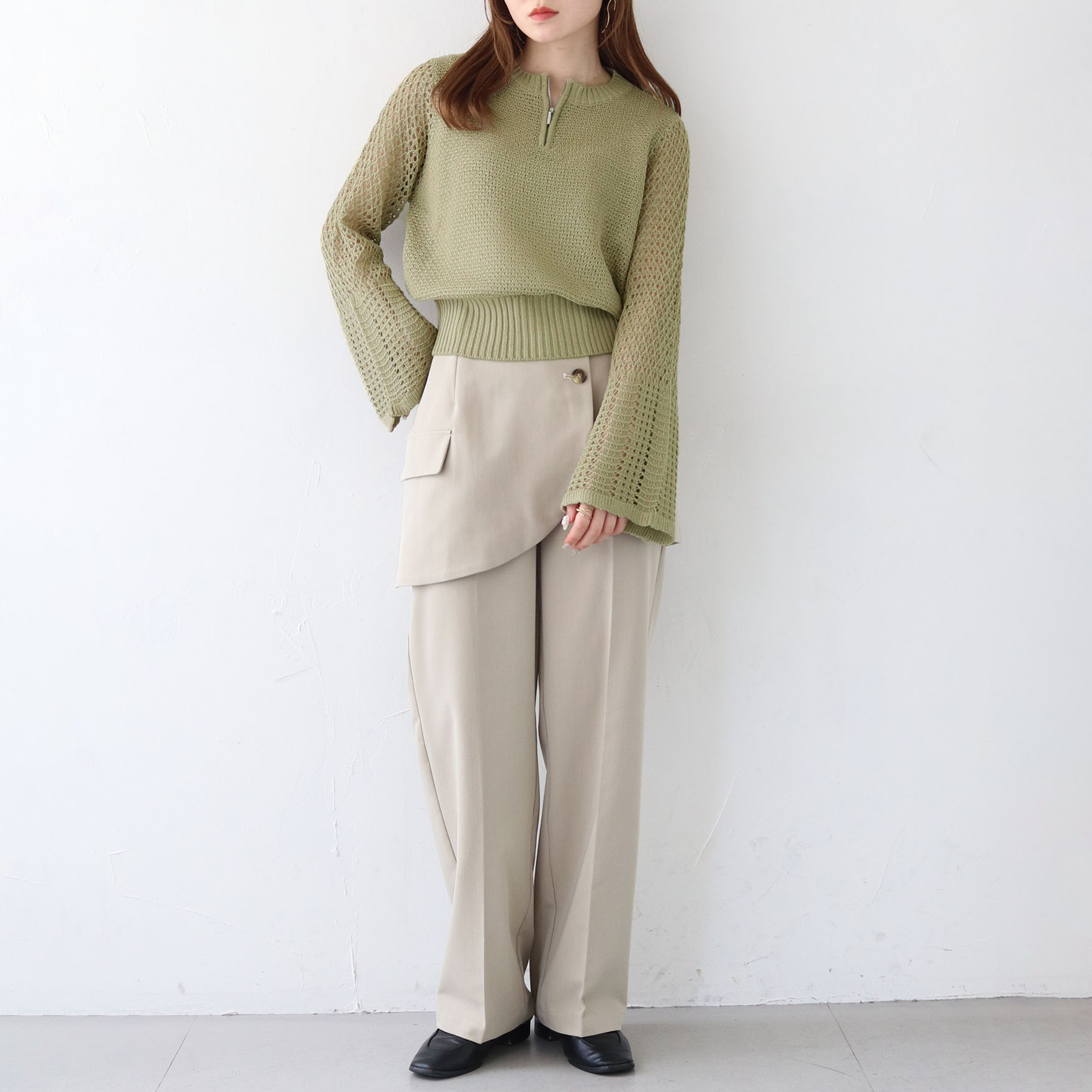 透かし編みジッププルオーバー(986-12613) | ファッション通販